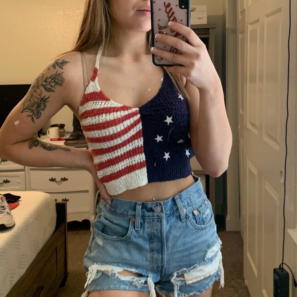 AMERICAN EAGLE KNIT HALTER TOP